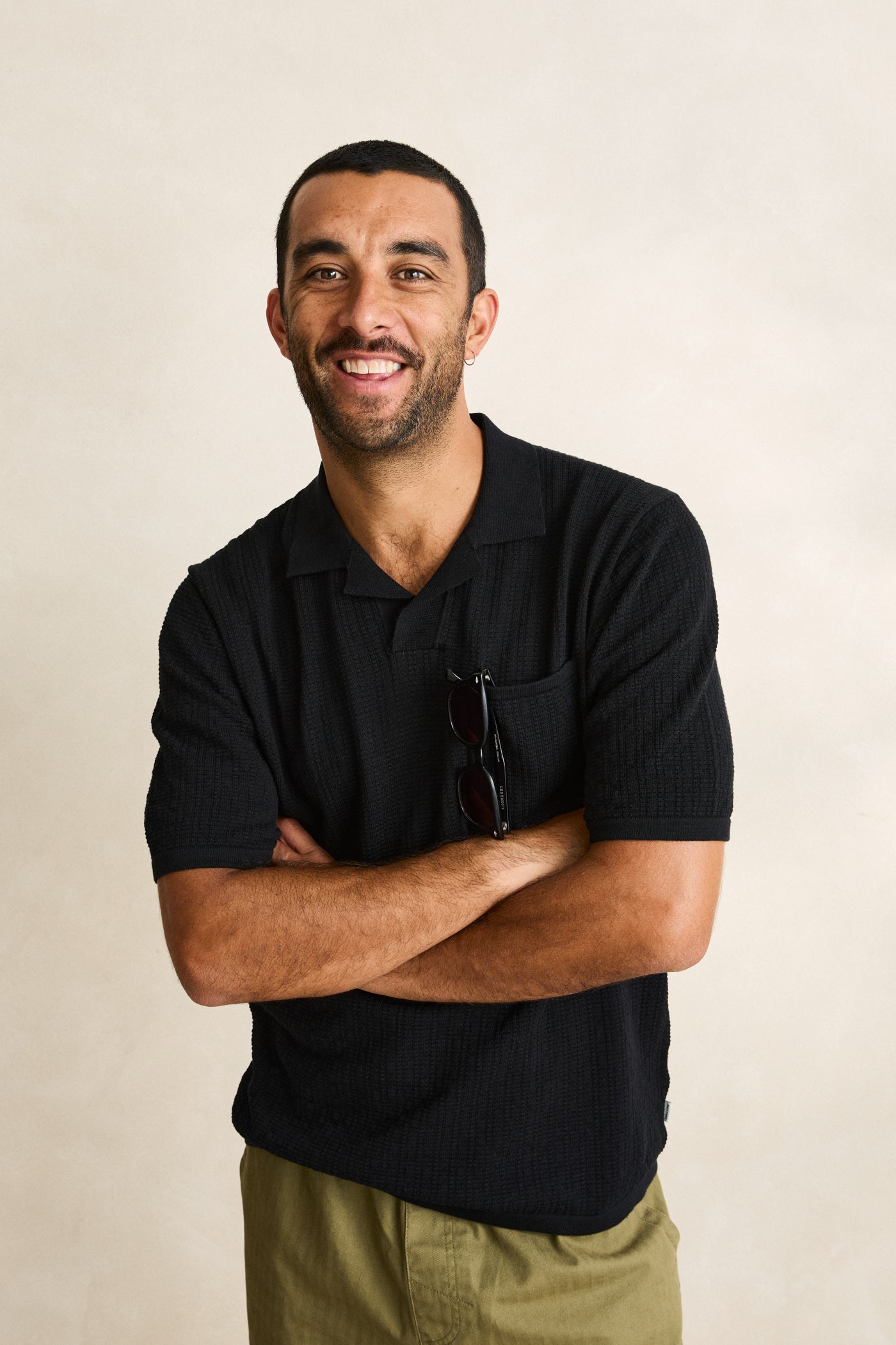 Textured Knit Whip Stitch Polo