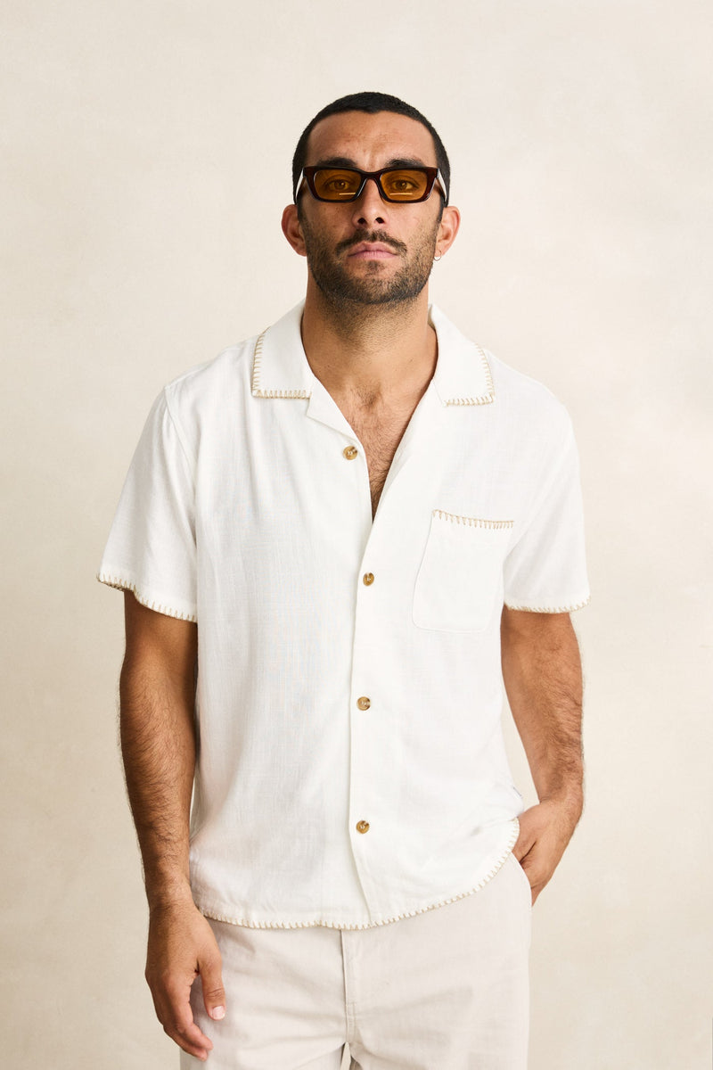 Linen Whip Stitch Ss Shirt