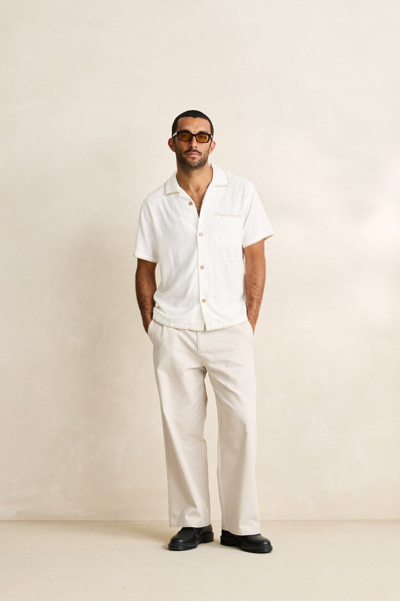 Linen Whip Stitch Ss Shirt