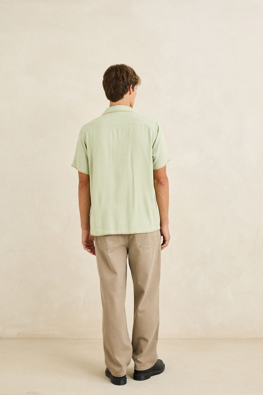 Linen Whip Stitch Short Sleeve Shirt