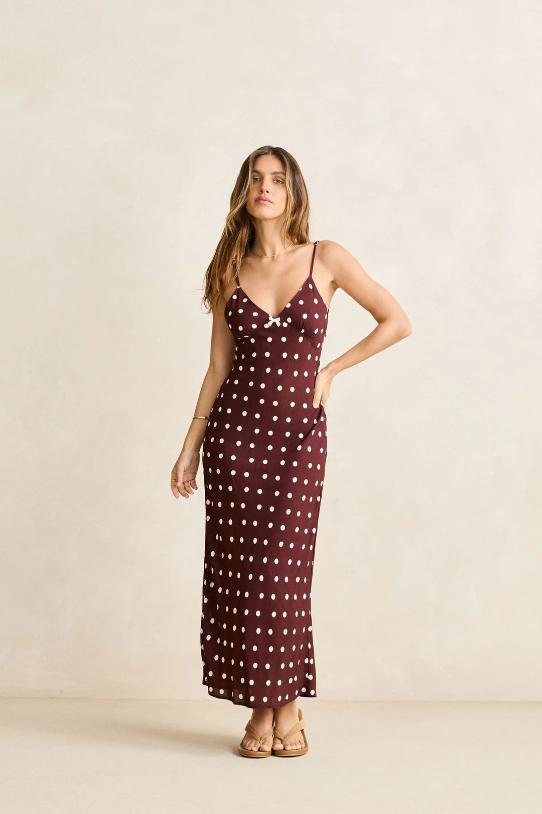 Polka Dot Bias Midi Dress