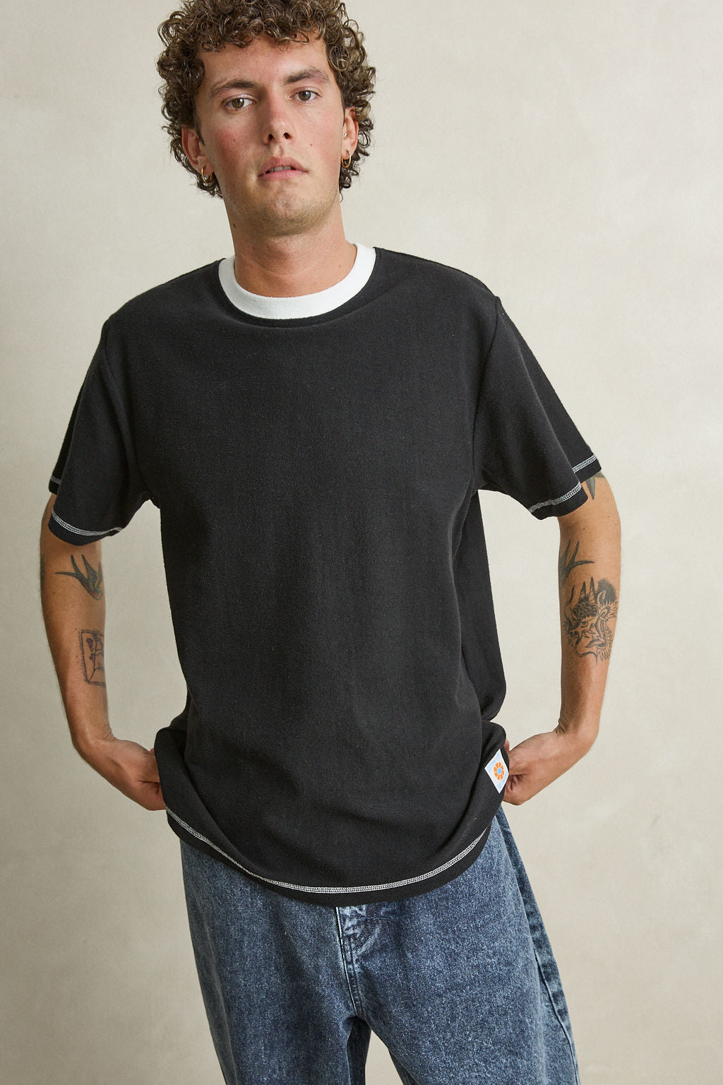Contrast Vintage Terry Short Sleeve T-Shirt