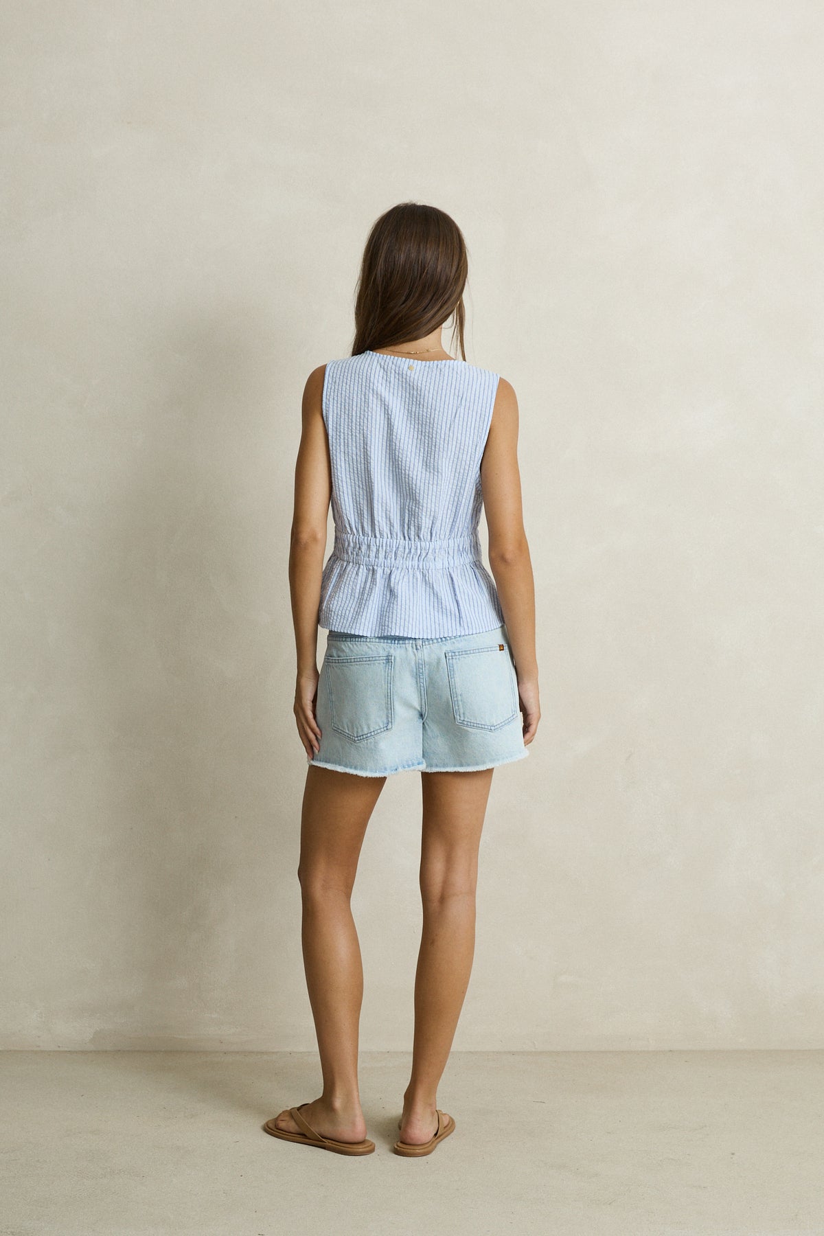 Vista Stripe Tie Front Top