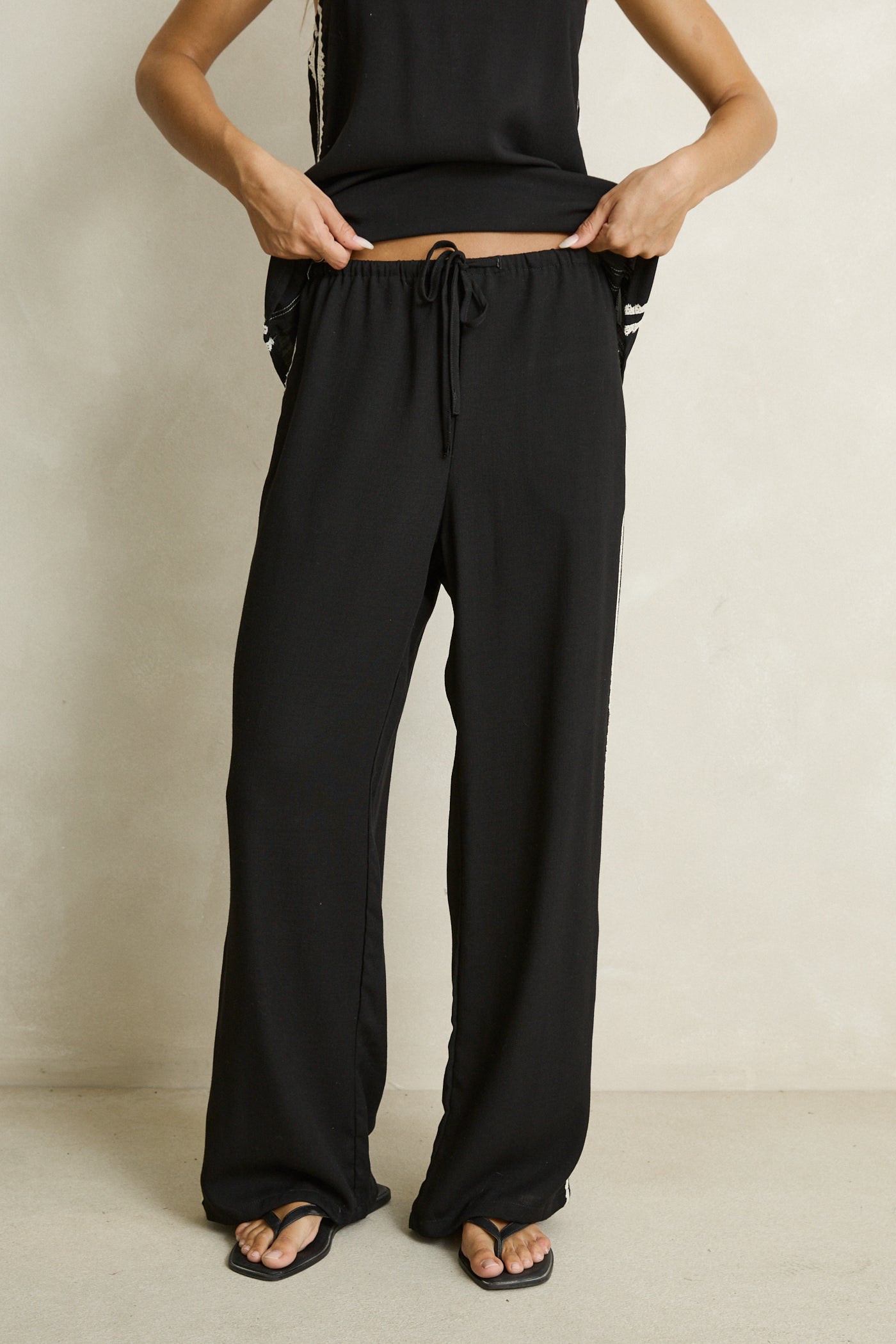 Linen Lace Track Pants