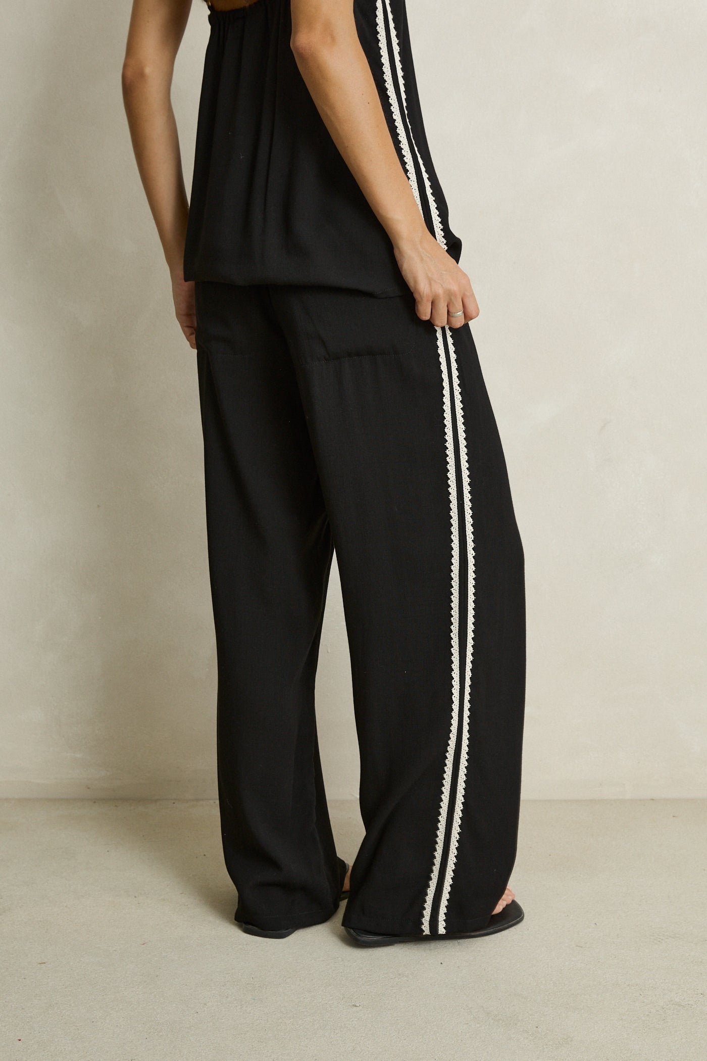 Linen Lace Track Pants