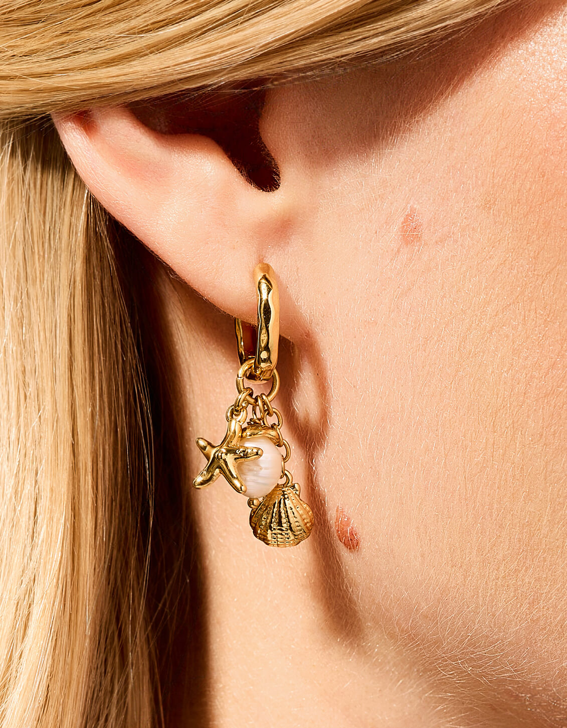 SP Sea Island Convertible Hoop Earrings Gold
