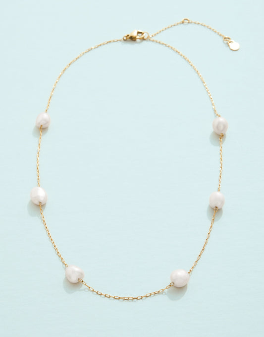 SP Buckingham Necklace 16" Pearl