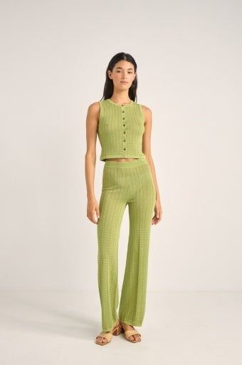 Ojai Pointelle Straight Leg Pant