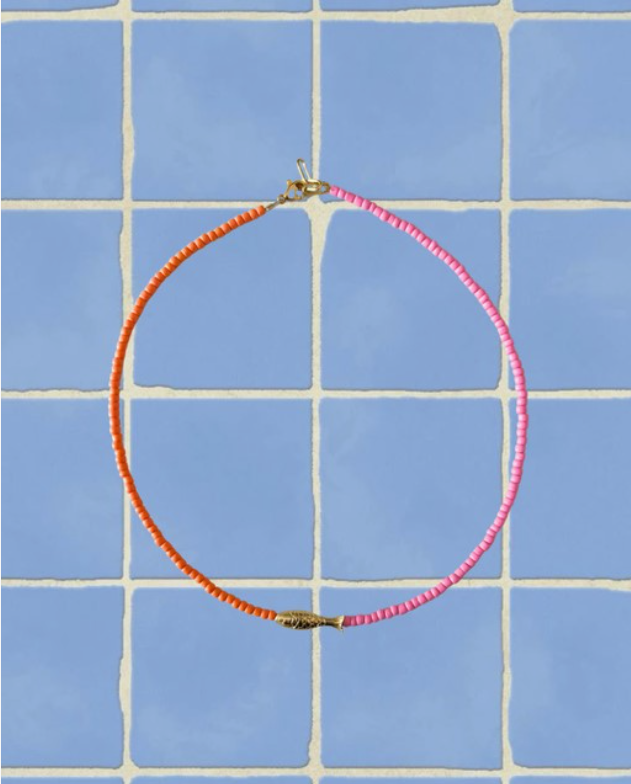 Beaded Fish Two Tone Necklace