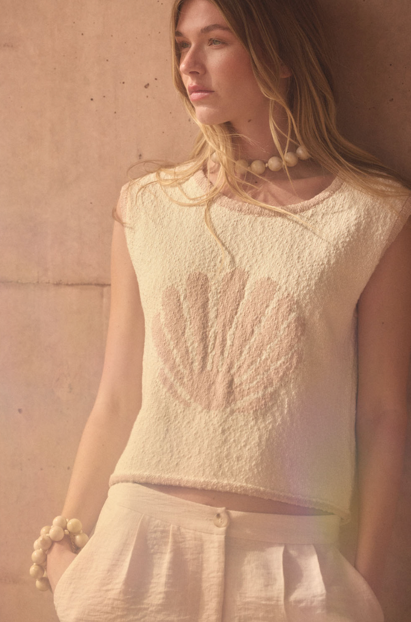 Seashell Cropped Sweater Tank Top