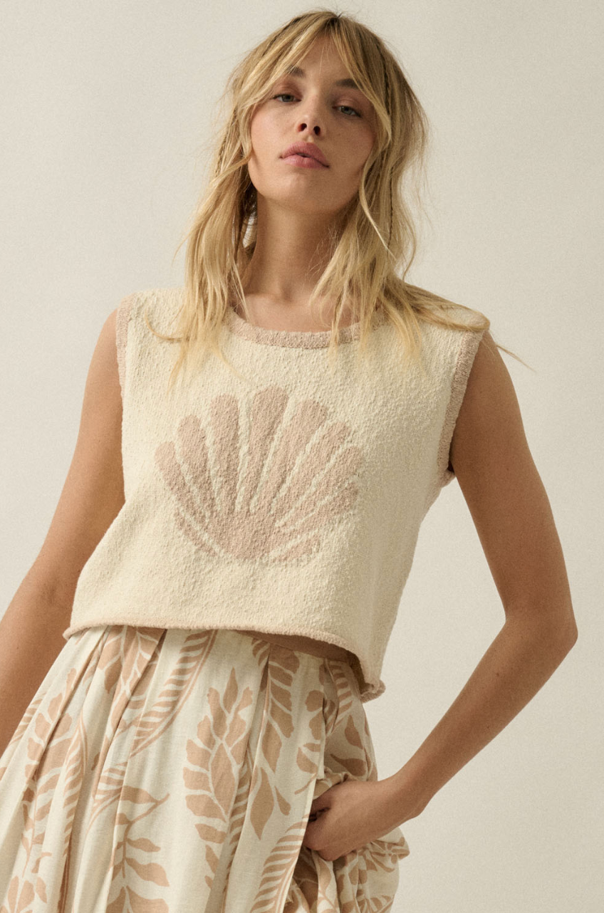 Seashell Cropped Sweater Tank Top