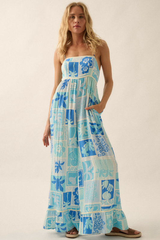 Tropical Floral Ruffled Jumpsuit