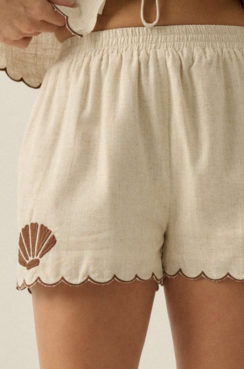 Tropical Embroidered Shorts