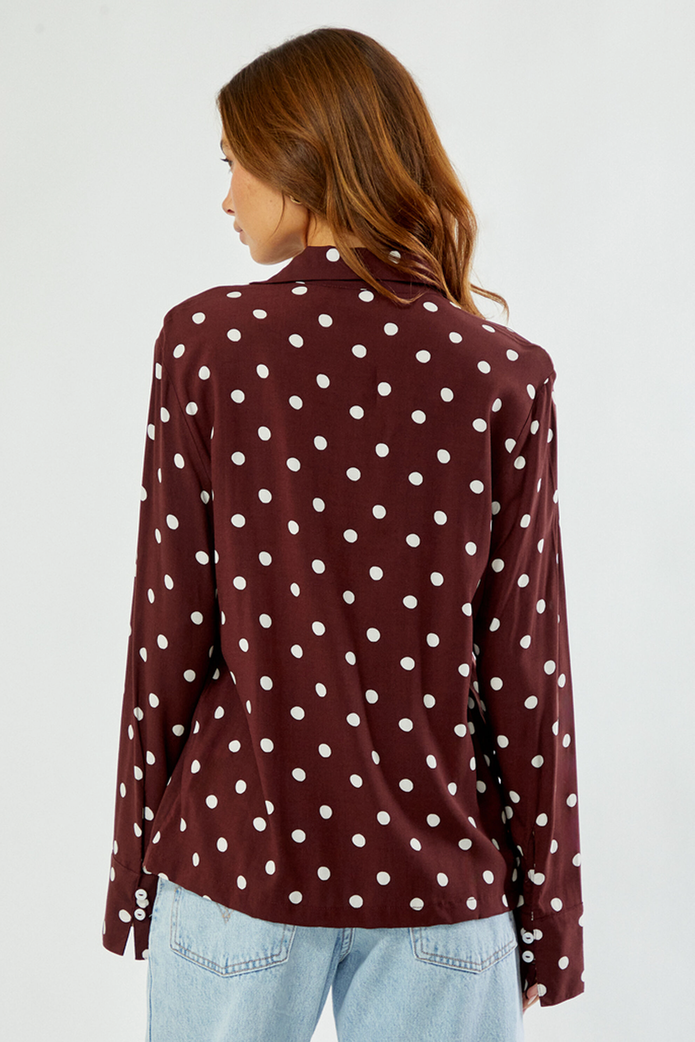 Polka Dot Tie Front Shirt
