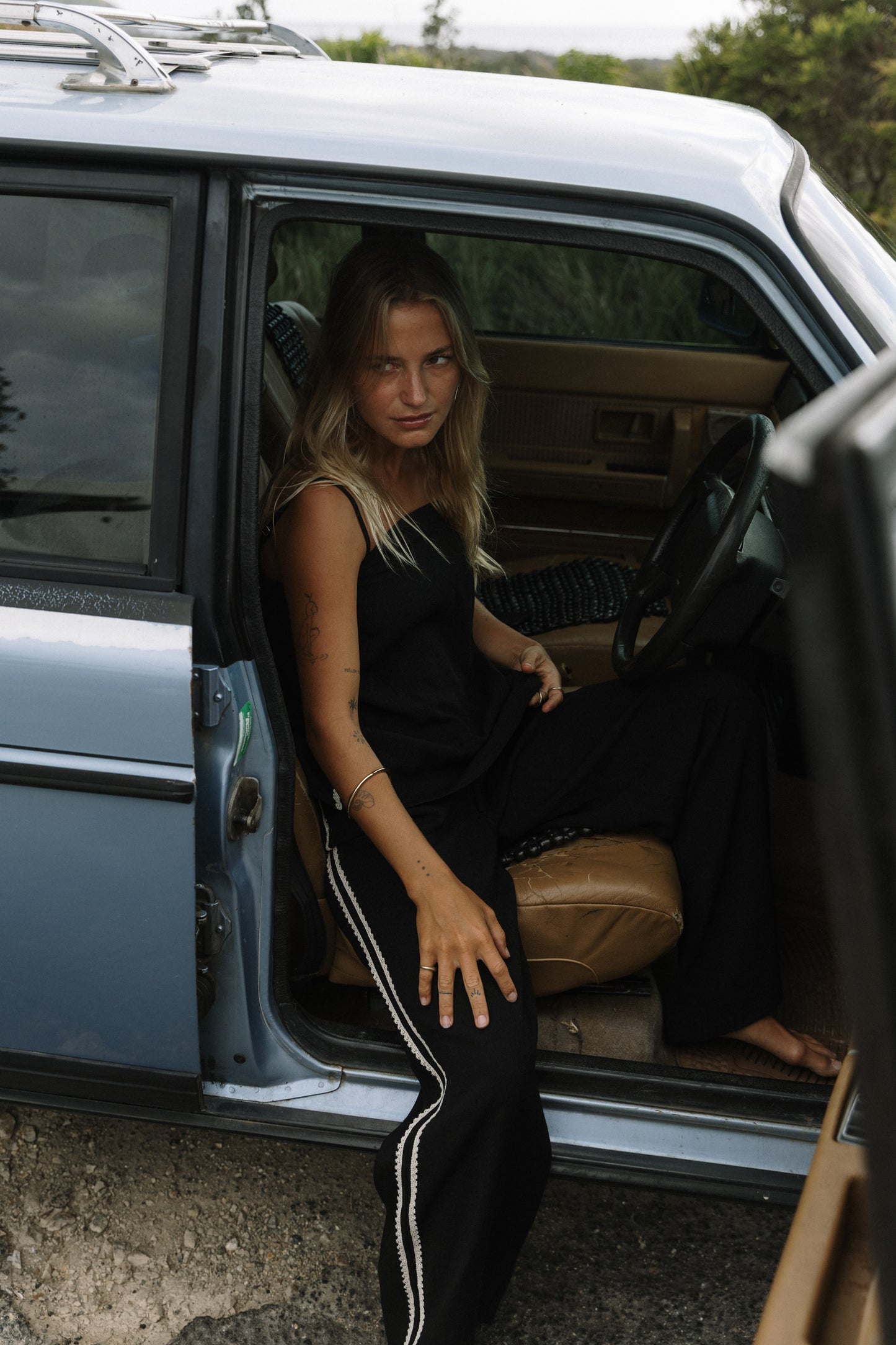 Linen Lace Track Pants