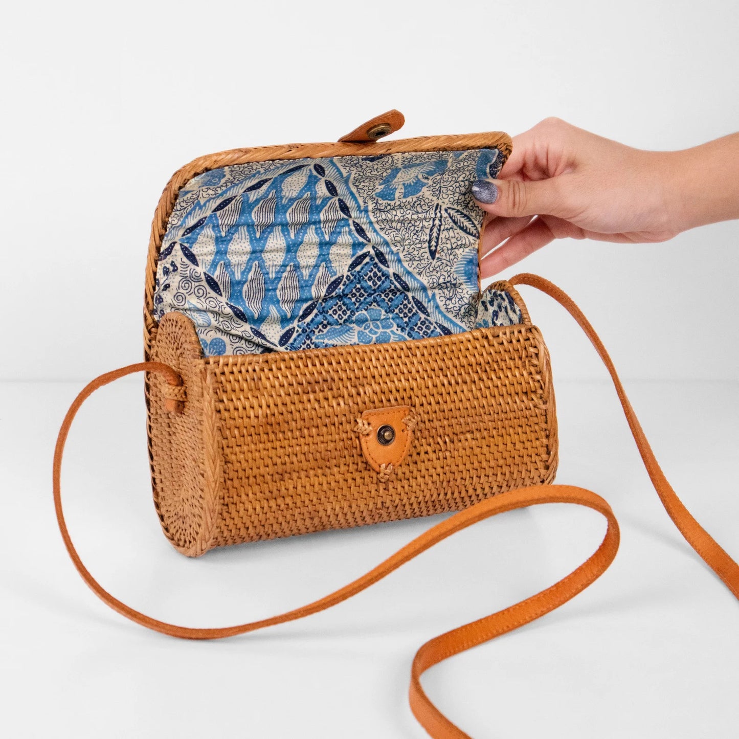 Bali Rattan Crossbody Clutch