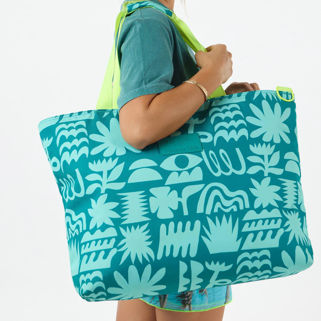 Summer Club Cooler Tote Beach Glass/Verdant
