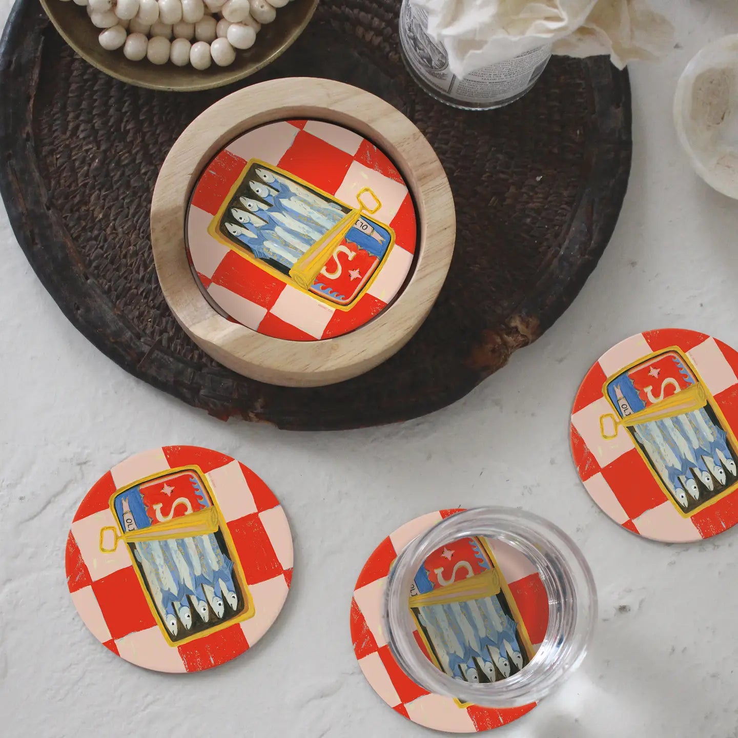 Wooden Coaster Holder