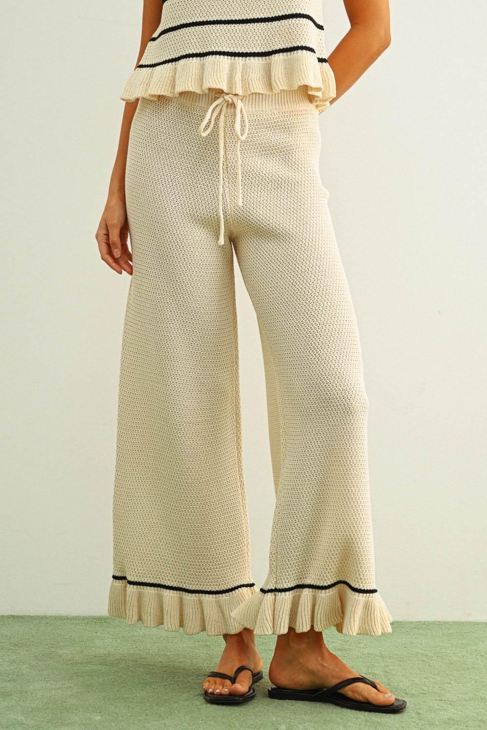 Casa Blanca Ruffled Hem Pants