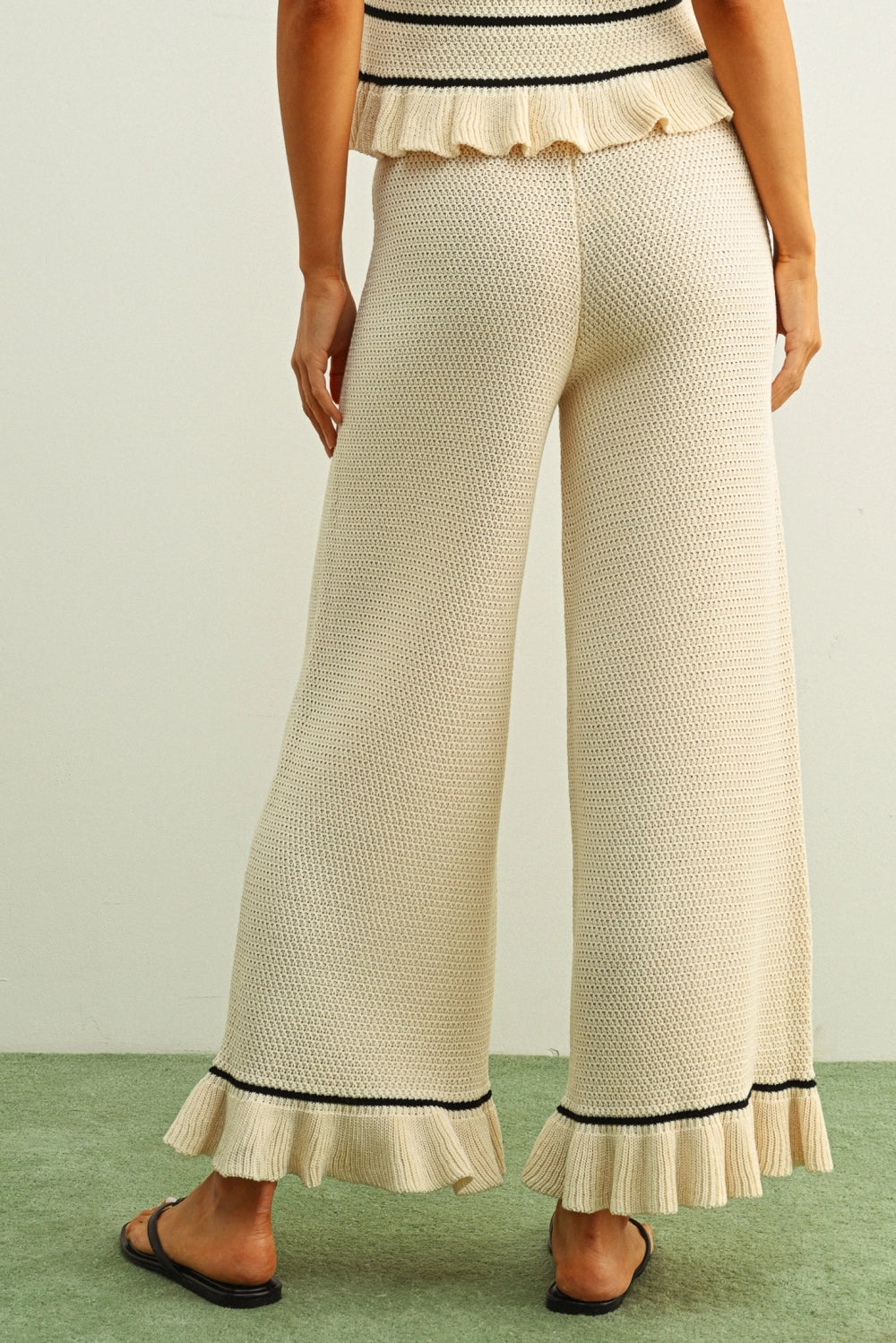 Casa Blanca Ruffled Hem Pants