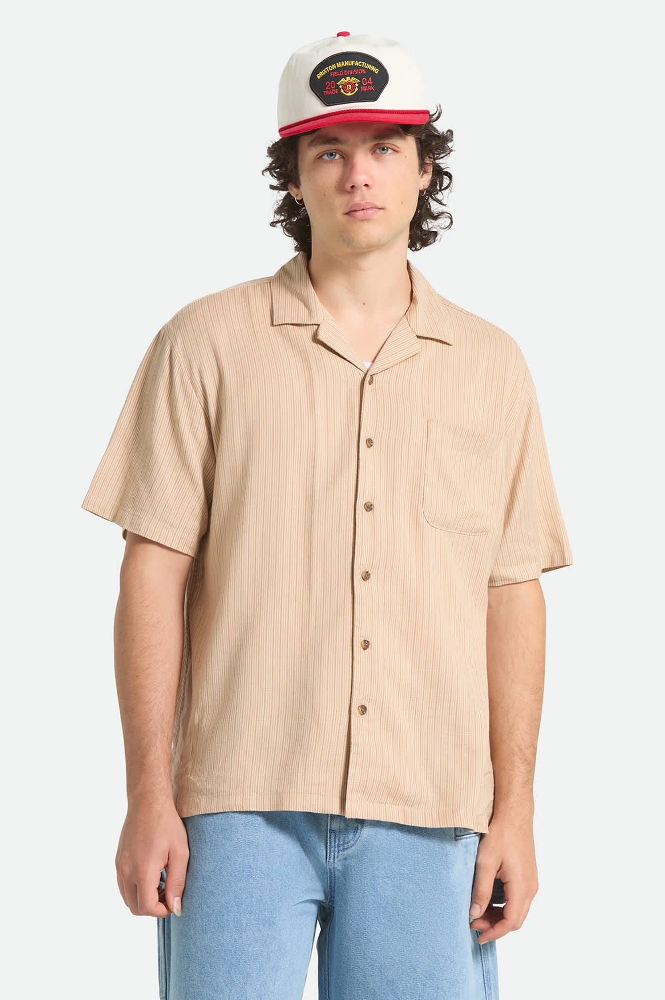 Italian Clay Stripe Short Sleeve Shirt