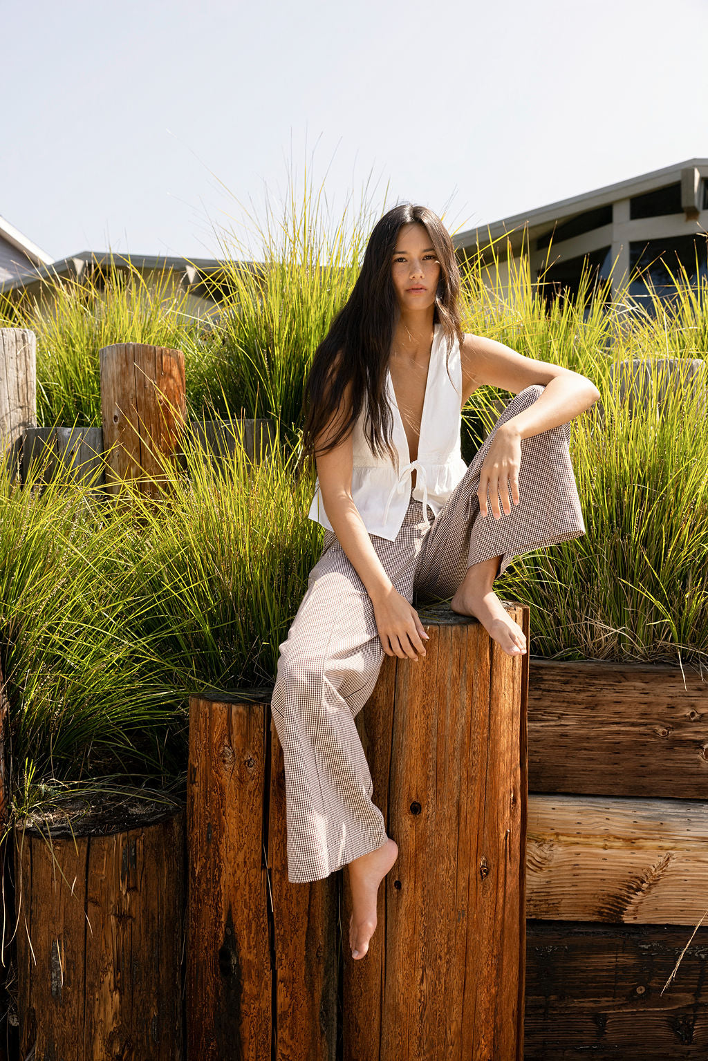London Check Wide Leg Pant