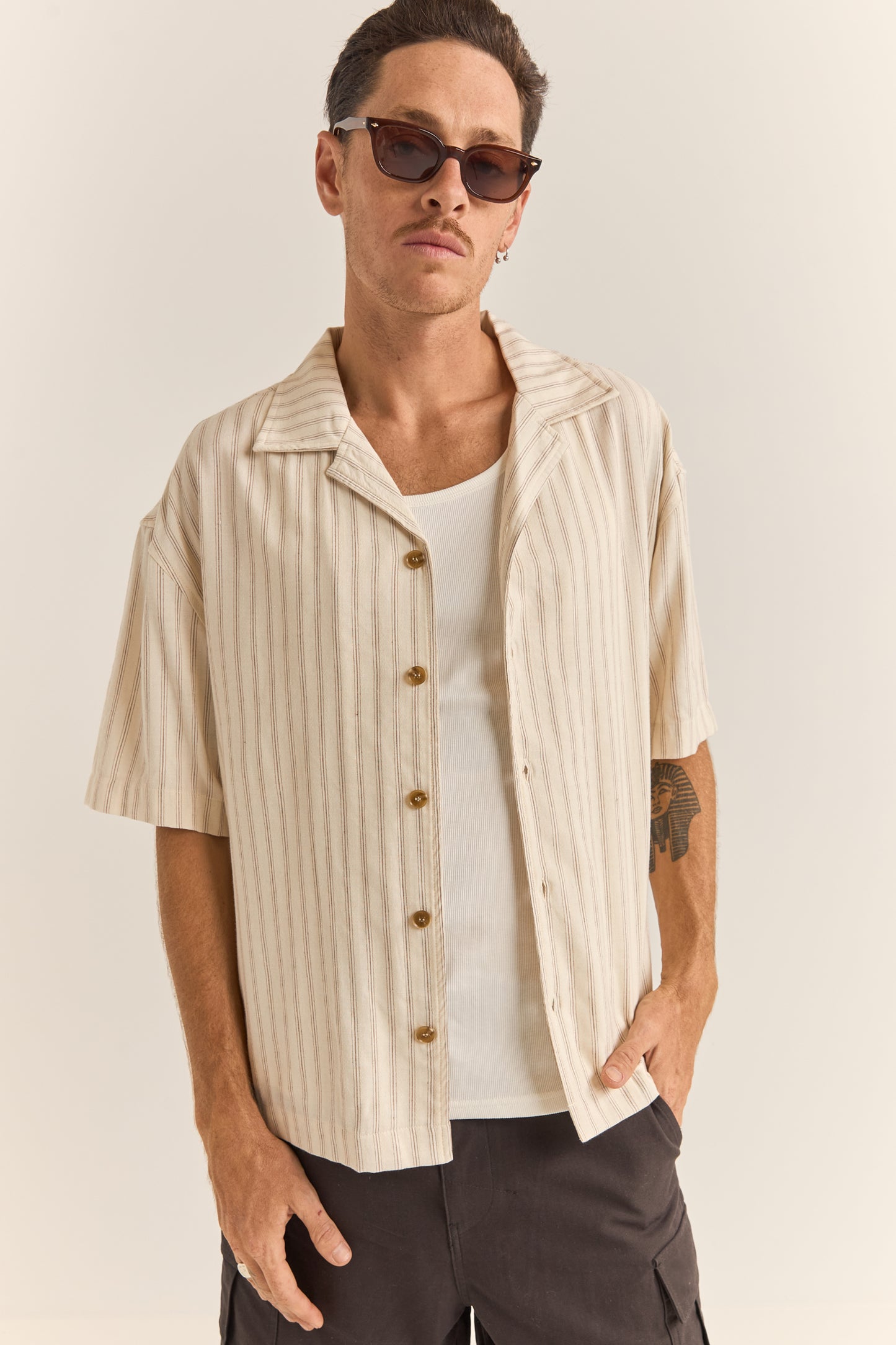 Relaxed Stripe Short Sleeve Shirt