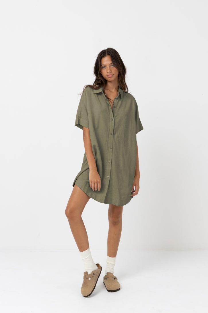 Classic Linen Shirt Dress