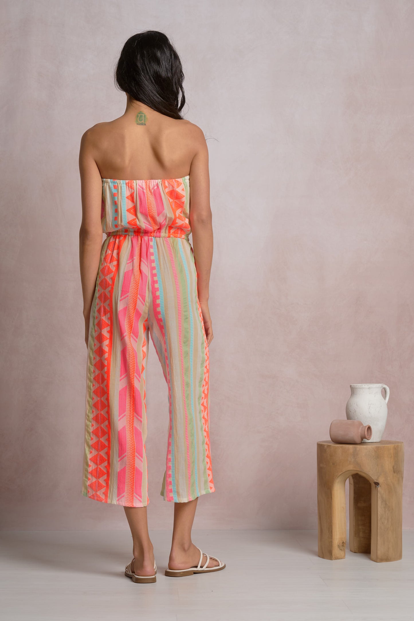 Aztec Tidal Strapless Jumpsuit