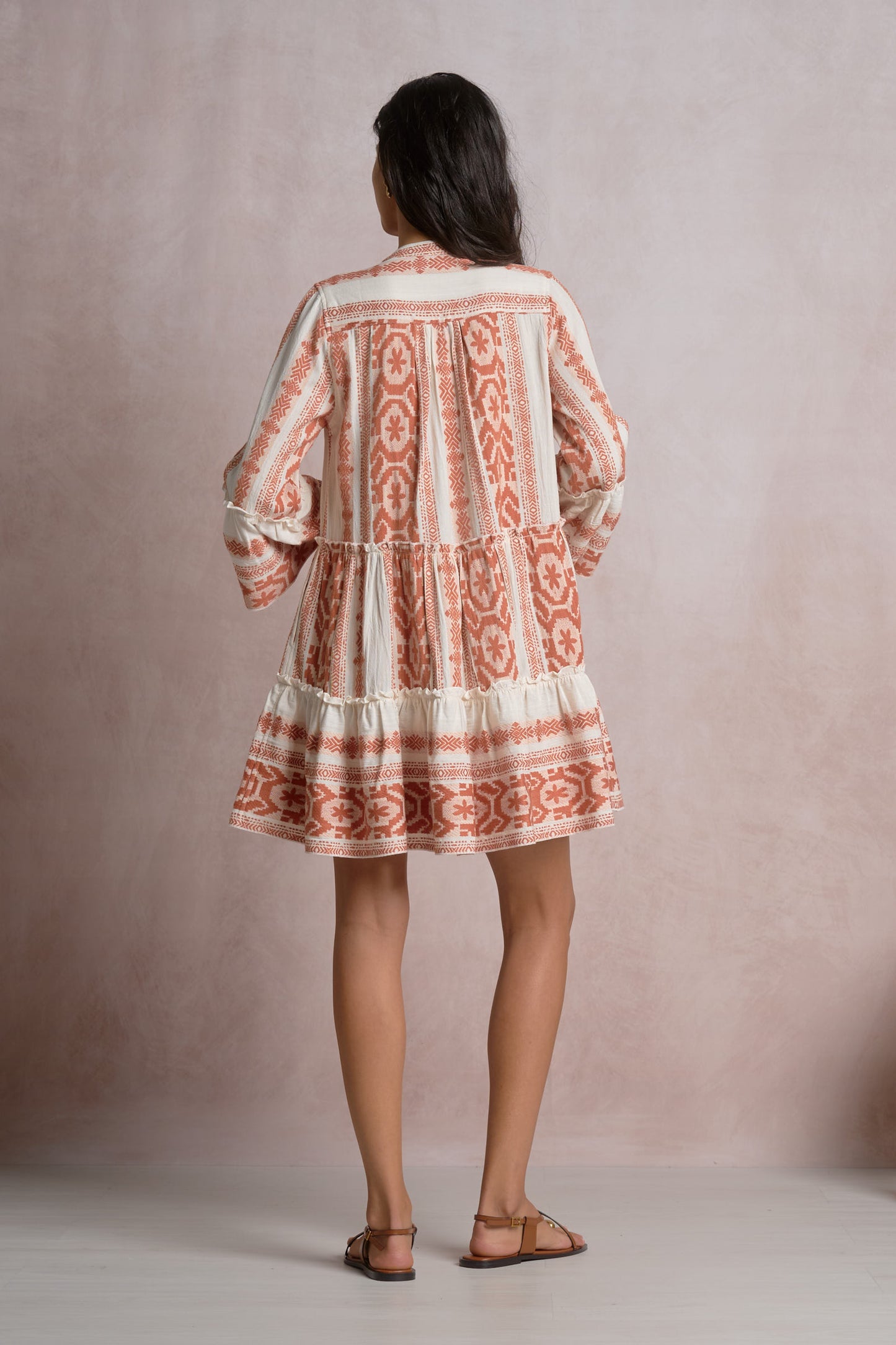 Tidal Embroidered Long Sleeve Mini Dress