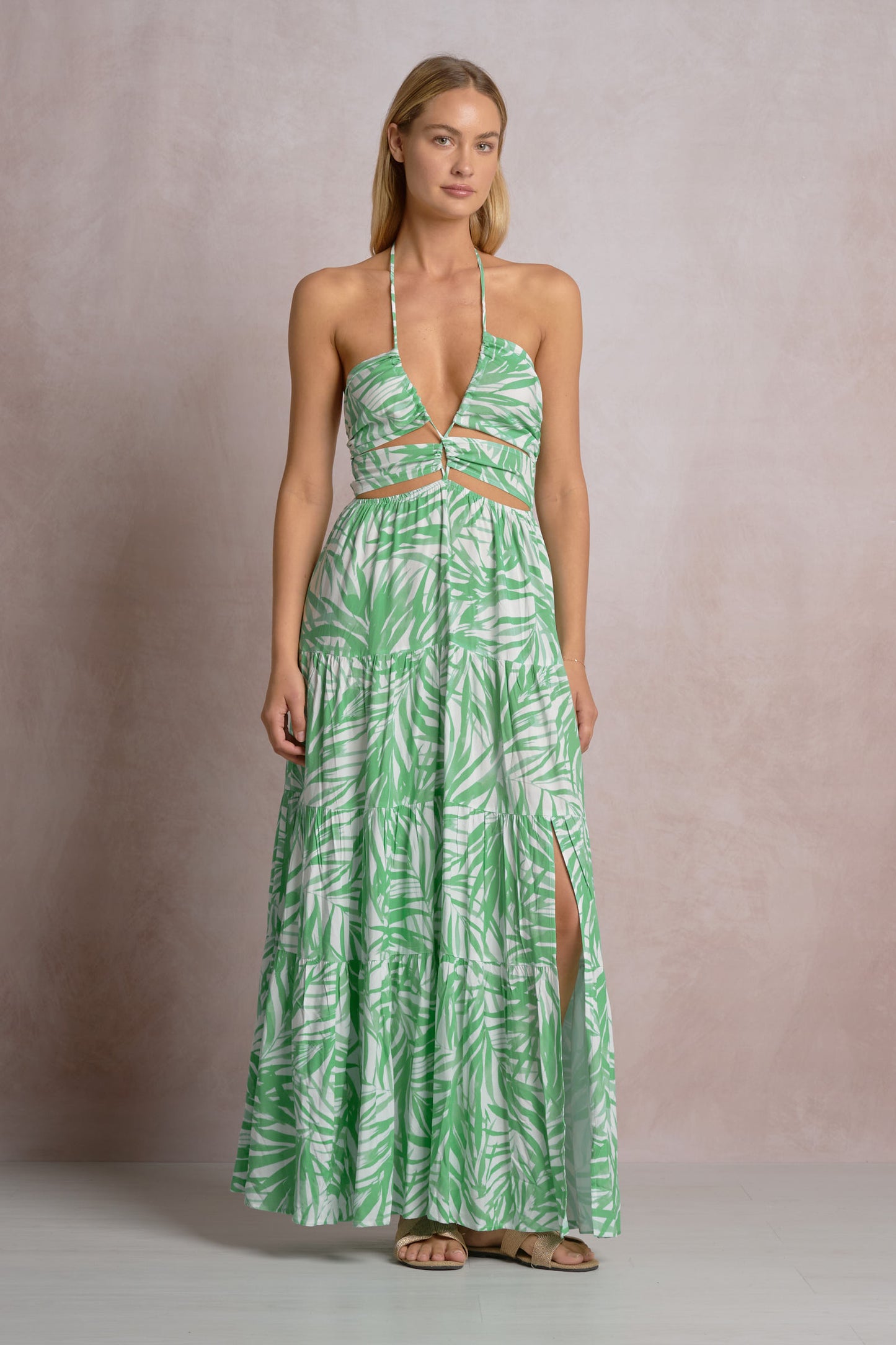 Bali Palms Cutout Maxi Dress