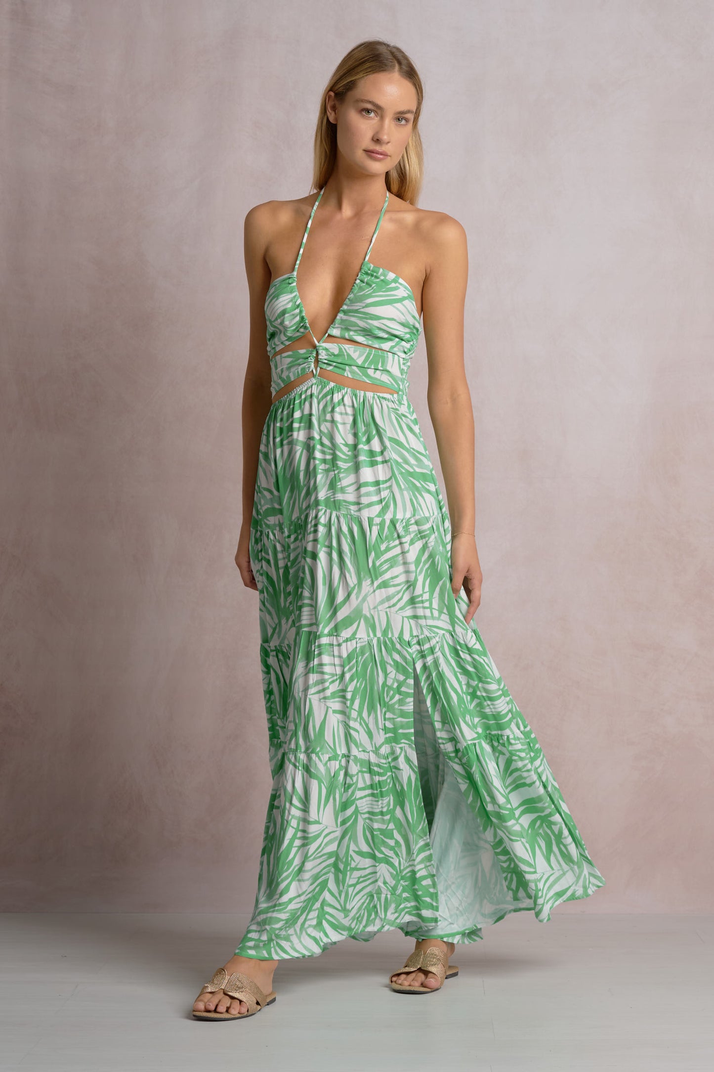 Bali Palms Cutout Maxi Dress