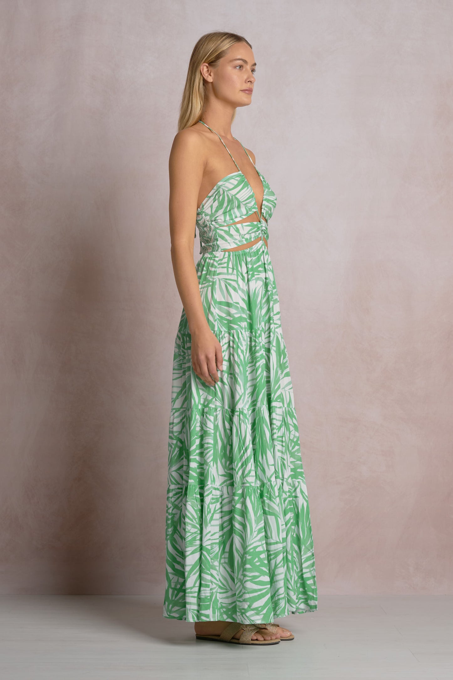 Bali Palms Cutout Maxi Dress