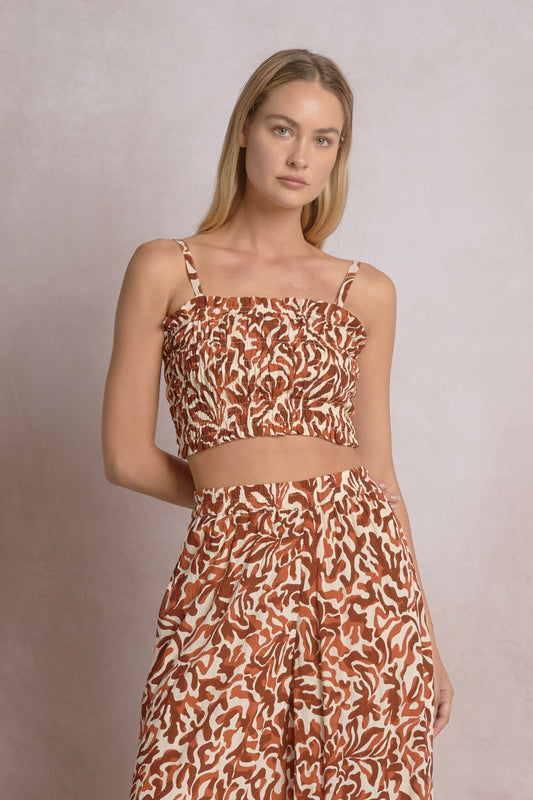 Coralina Smocked Crop Top