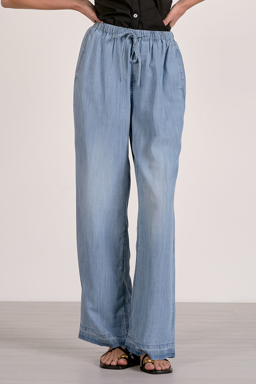 Denim Drawstring Pants