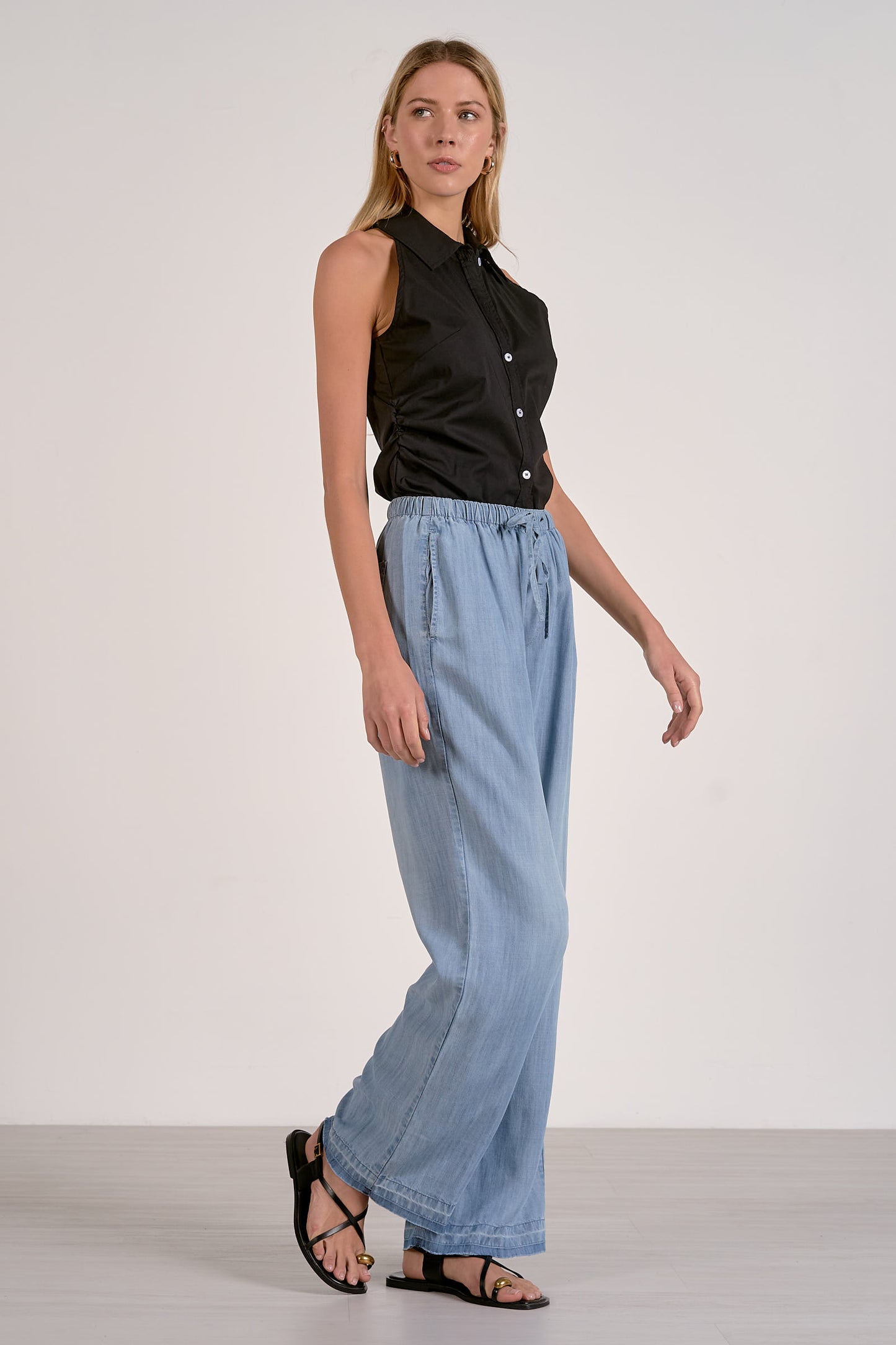 Denim Drawstring Pants