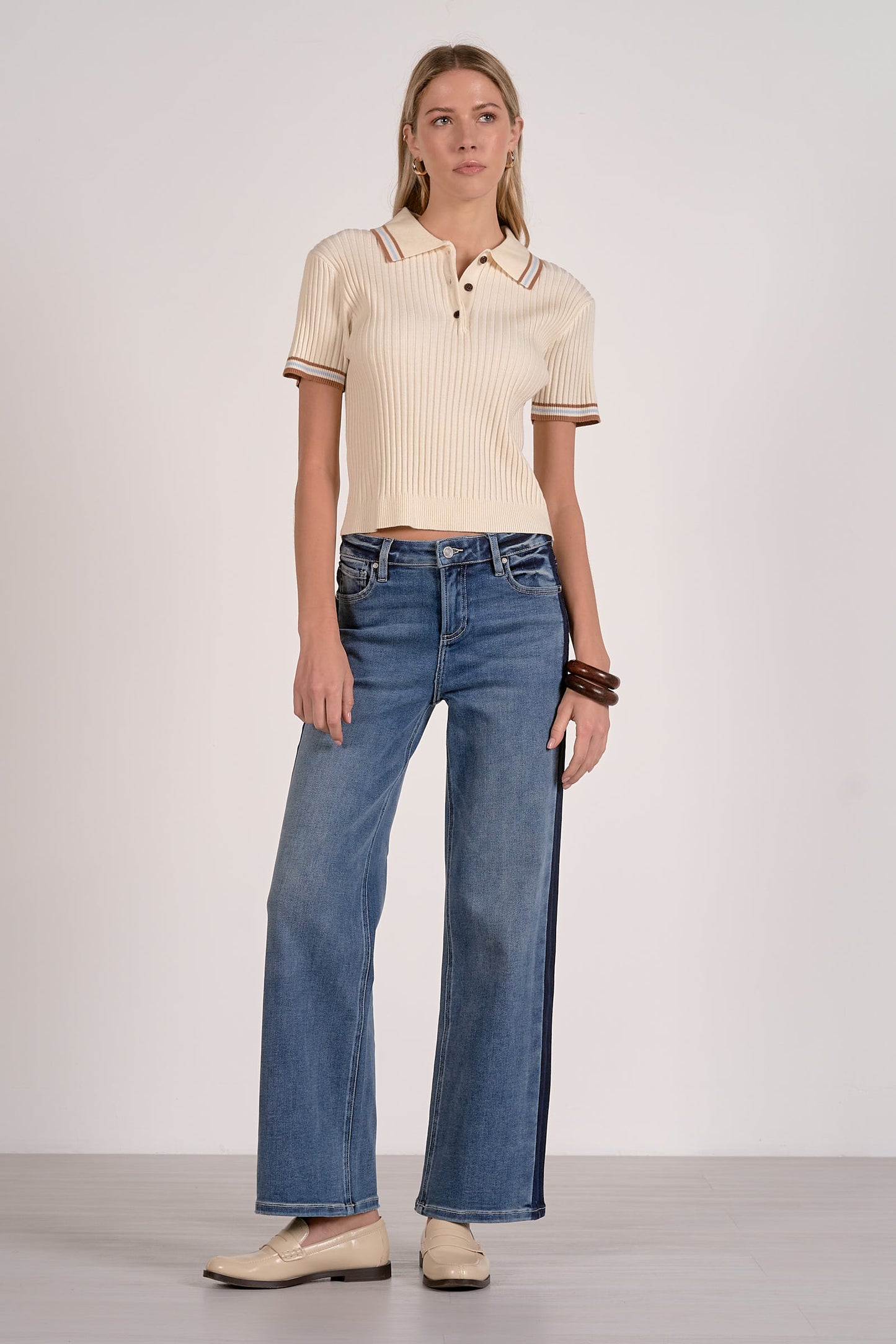 Cream Collared Short Sleeve