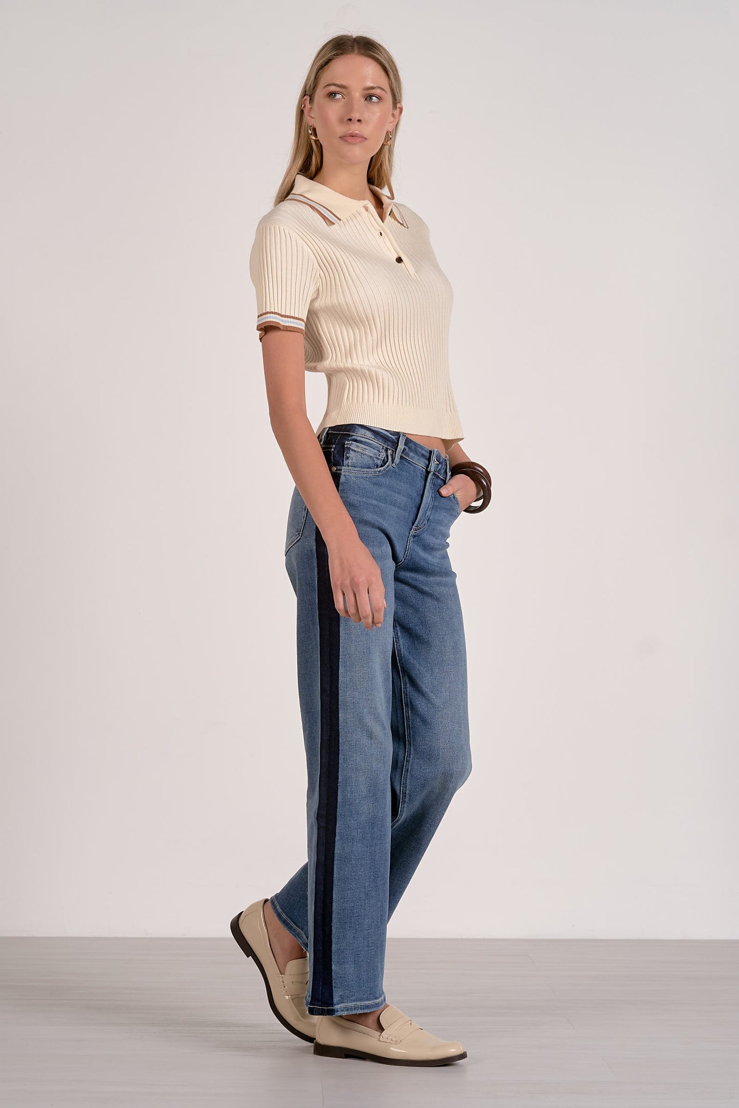 Cream Collared Short Sleeve