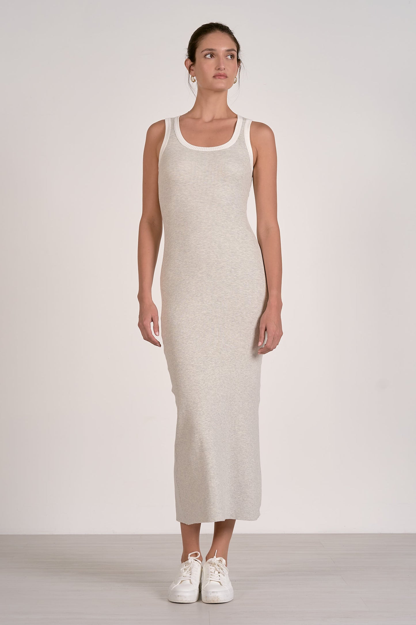 Cruz Contrast Ribbed Maxi Dress