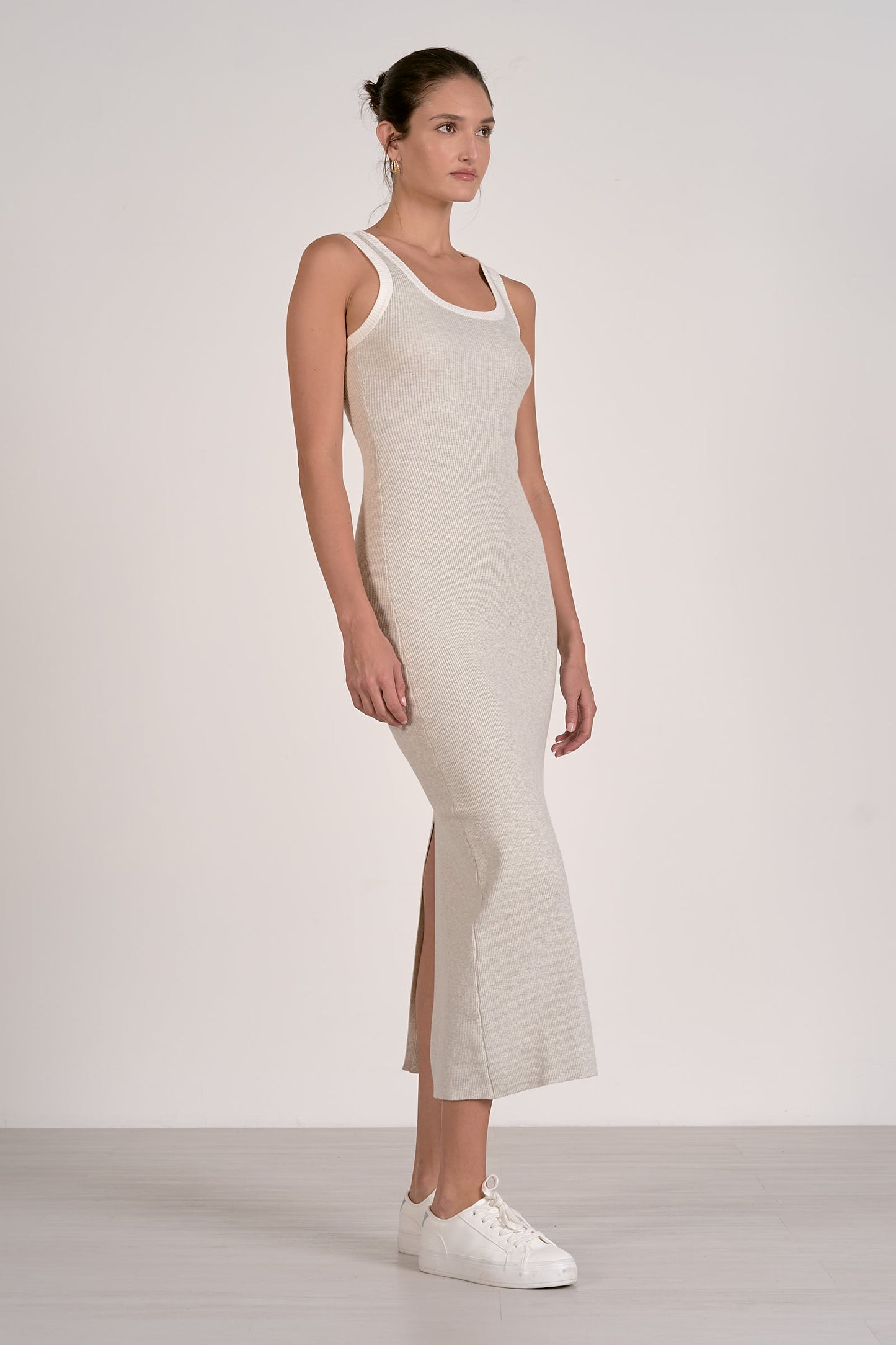 Cruz Contrast Ribbed Maxi Dress