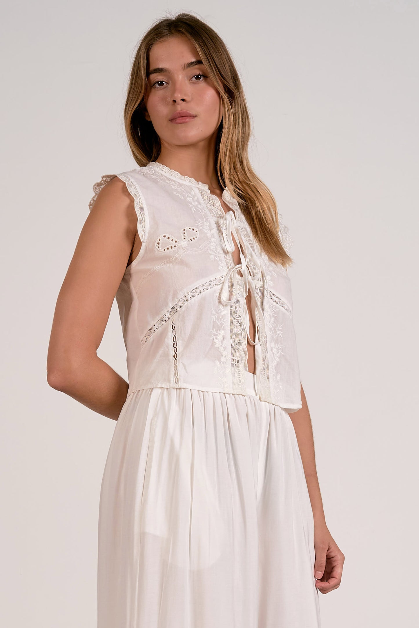 White Porcelain Tie Top