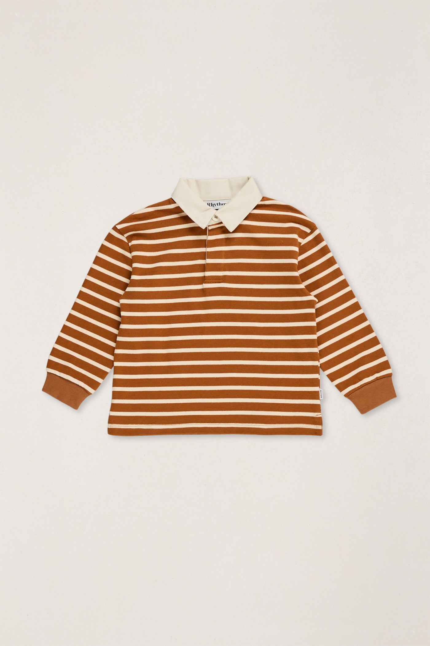 Kids Stripe Rugby Polo Earth
