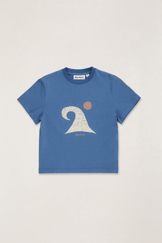 Kids Waves SS T-Shirt Vintage Blue