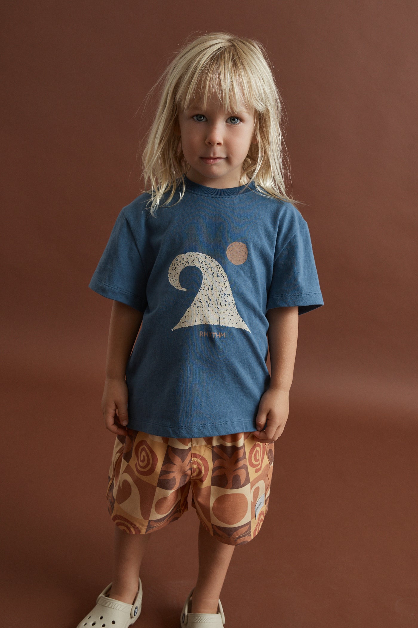 Kids Waves SS T-Shirt Vintage Blue