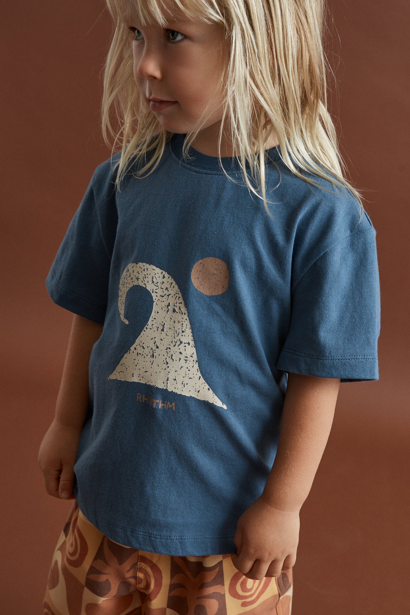 Kids Waves SS T-Shirt Vintage Blue