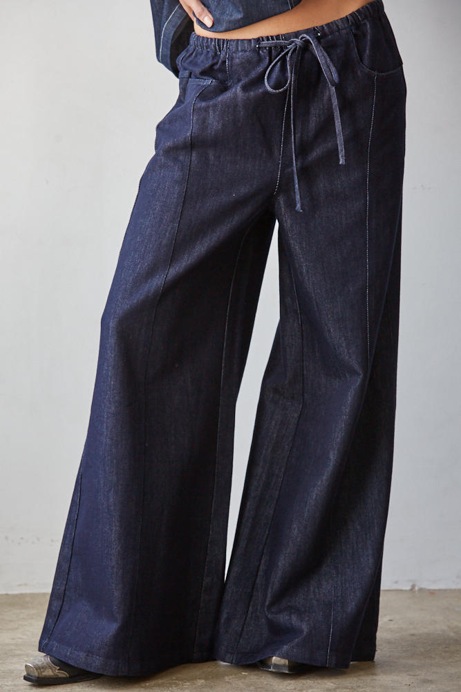 Oasis Indigo Drawstring Pants
