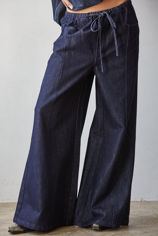 Oasis Indigo Drawstring Pants
