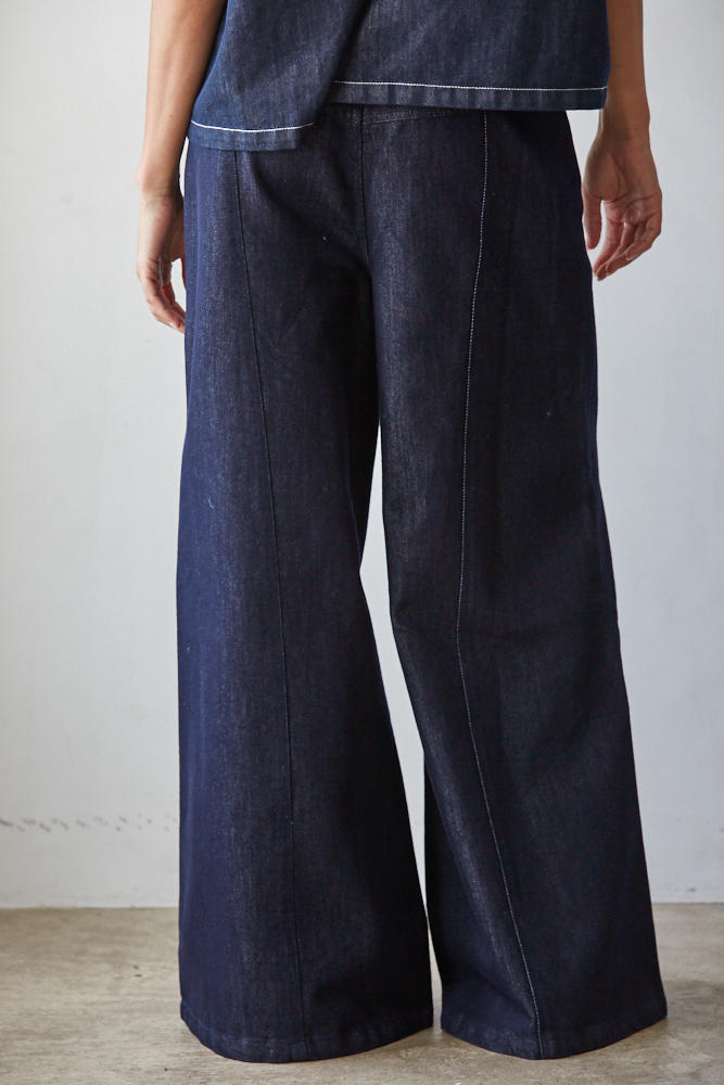 Oasis Indigo Drawstring Pants