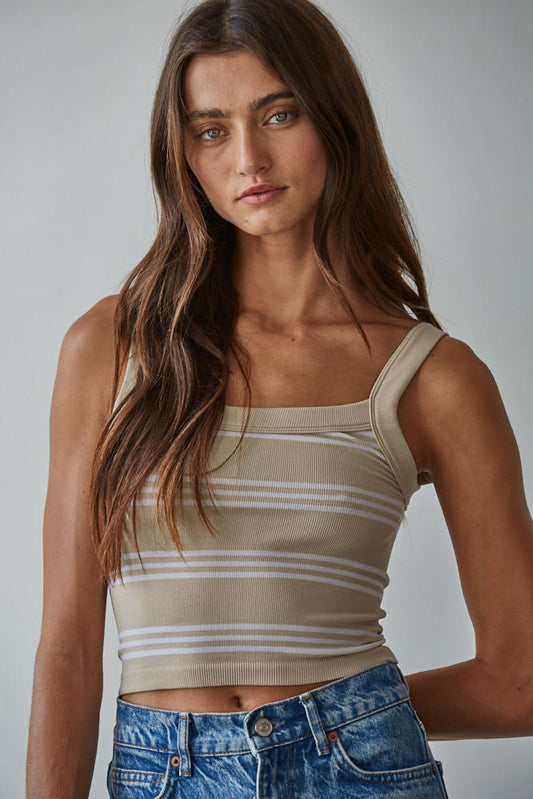 Striped Seamless Ribbed Tank