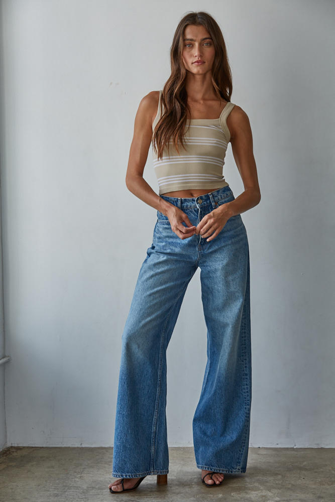 Striped Seamless Ribbed Tank